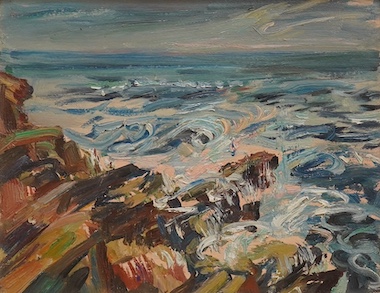 Marian Kratochwil (Polish, 1905-1997), Impressionist oil on board, ‘Cornwall’, signed and inscribed verso, 27 x 34cm. Condition - good